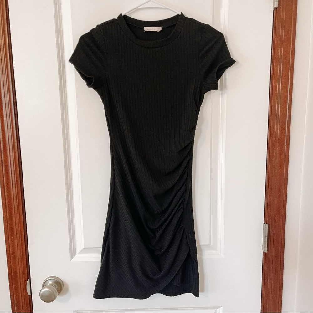 Altar'd State Black Ribbed Mini Dress